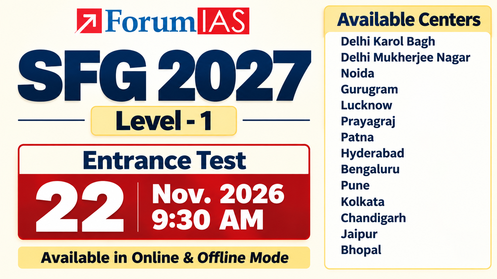 SFG 2027 Level-1 Entrance Test-1